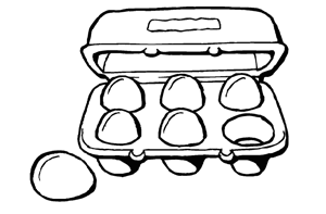 Dibujos de alimentos para pintar: huevos
