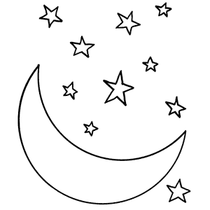 Dibujos infantiles de estrellas: luna