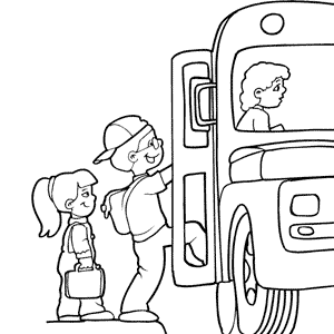 Dibujos de transportes para colorear: autobús escolar