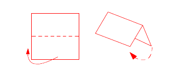 Pliegues básicos de Origami: Pliegue de montaña