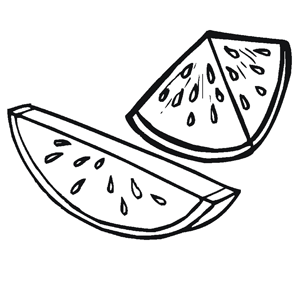 Dibujos de alimentos. Dibujos de frutas: sandía