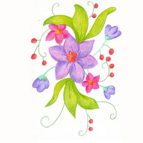  Dibujos de flores. Dibujos de flores para niños